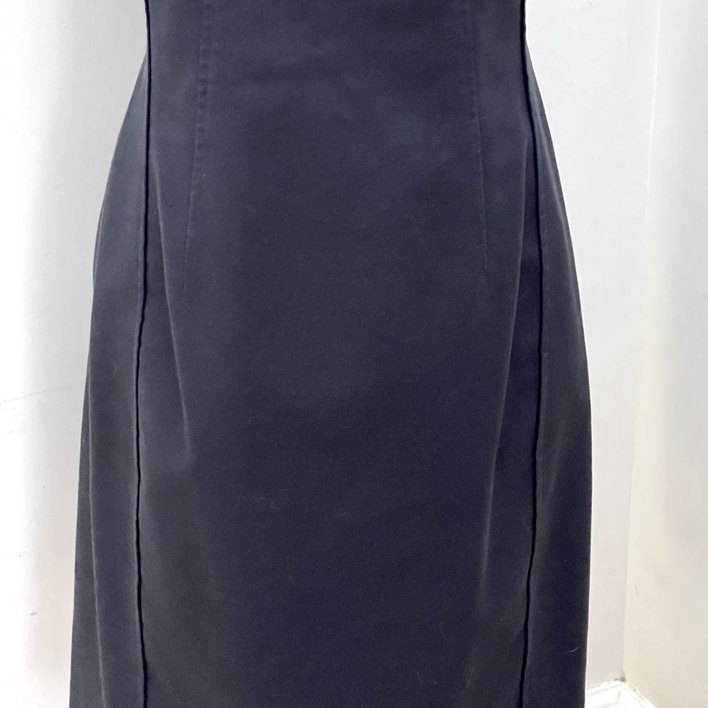Tahari Fitted Navy Cotton Blend Sheath Dress, sz 6 - Picture 6 of 8